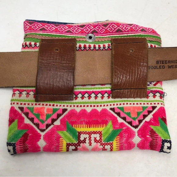 Free People X Tricia Fix "Isabella" Embroidered Belt Bag OOAK - Picture 2 of 14